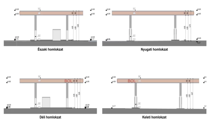 Béb új közforgalmú üzemanyagtöltő állomás - É-06 Homlokzatok